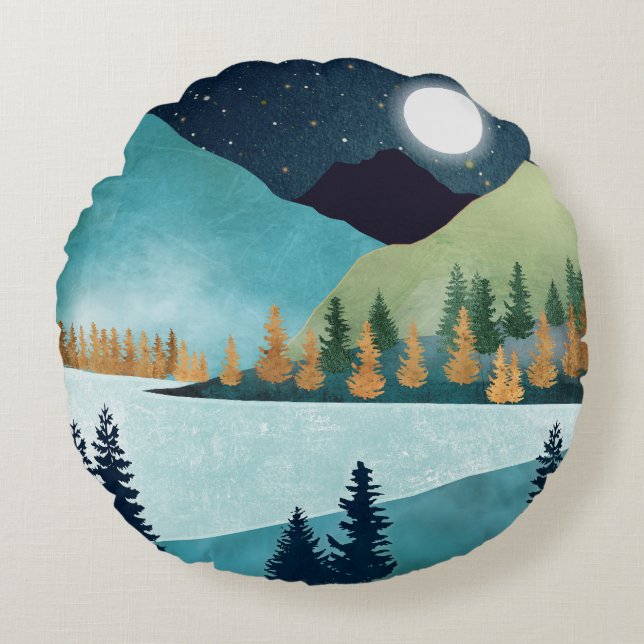 Cojín Redondo Lago Moonrise (Anverso)