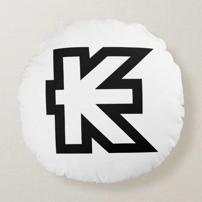 Cojín Redondo Laos Kip Lao/Rótulo de Dinero Laotiano (Anverso)