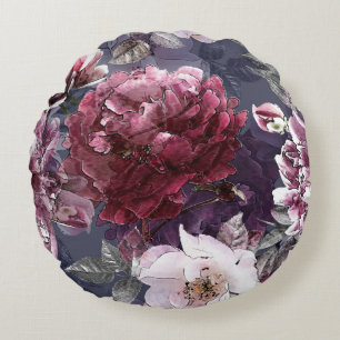 Cojín Redondo lápiz vintage floral colorido patrón sin costura