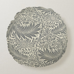 Cojín Redondo Larkspur, diseño del papel pintado, 1872