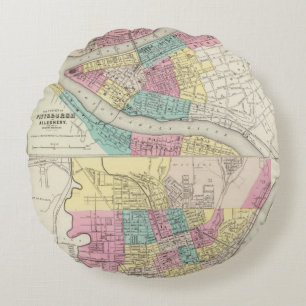 Cojín Redondo Las ciudades de Pittsburgh Allegheny Cincinnati