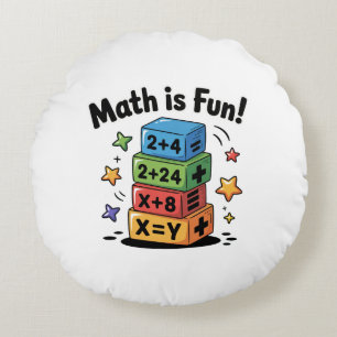 Cojín Redondo Las matemáticas son pegatinas divertidos