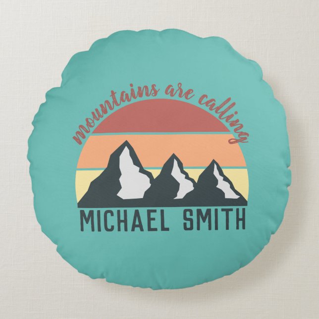 Cojín Redondo Las montañas de los pasteles de época llaman cielo (Anverso)