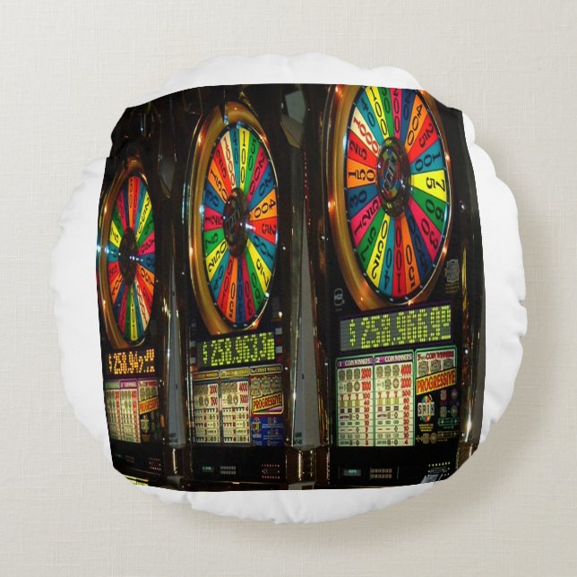 Cojín Redondo Las VEGAS-SLOTS (Anverso)