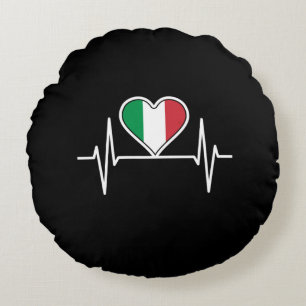 Cojín Redondo latido de la bandera de Italia