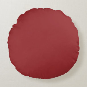Cojín Redondo Lava Cae Color Sólido Rojo Imprimir, Borgoña