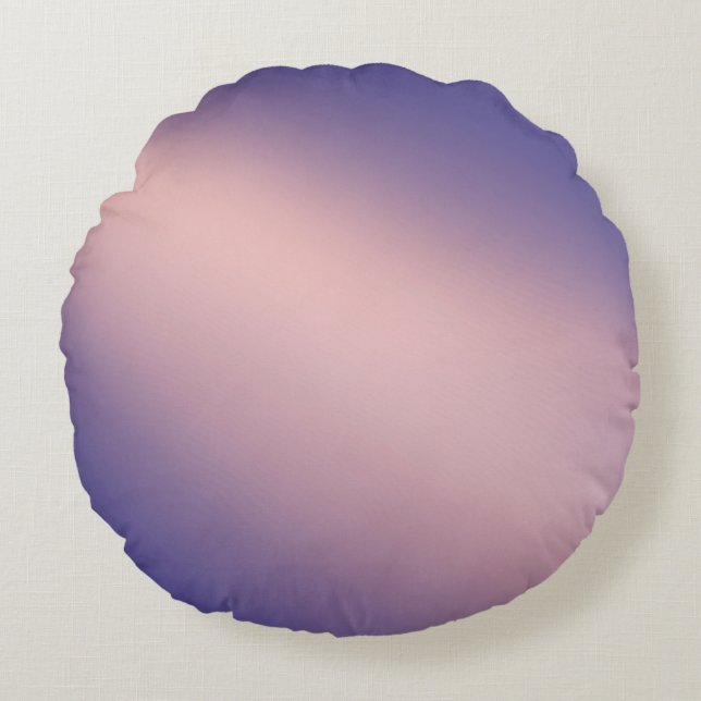 Cojín Redondo Lavanda y luz solar rosada monocroma (Anverso)
