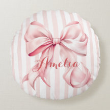 Lazo Rosa y Rayas Personalizado