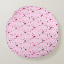 Cojín Redondo Lazos de Navidad adorables de color reversible
