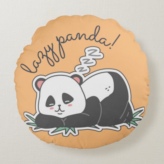 Cojín Redondo Lazy Panda (Anverso)
