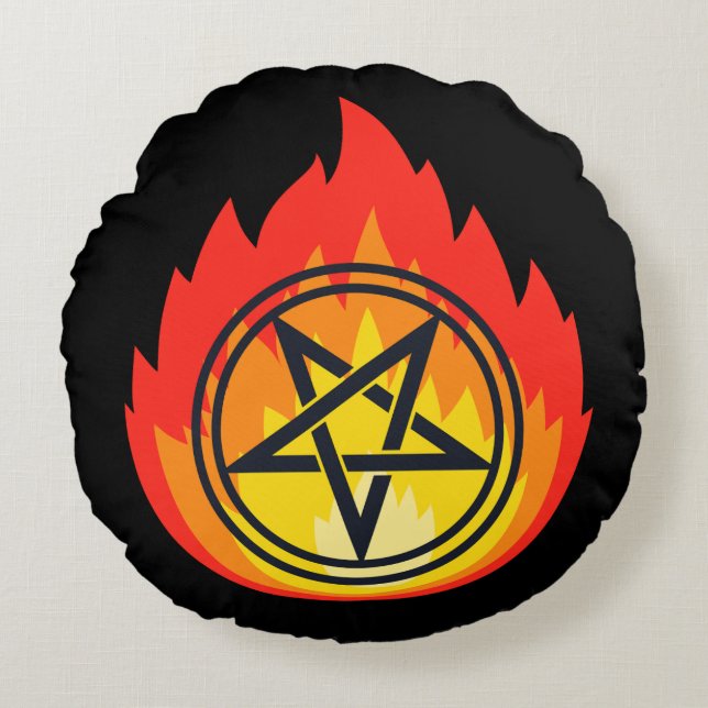 Cojín Redondo Le pentagrame ardant  (Anverso)