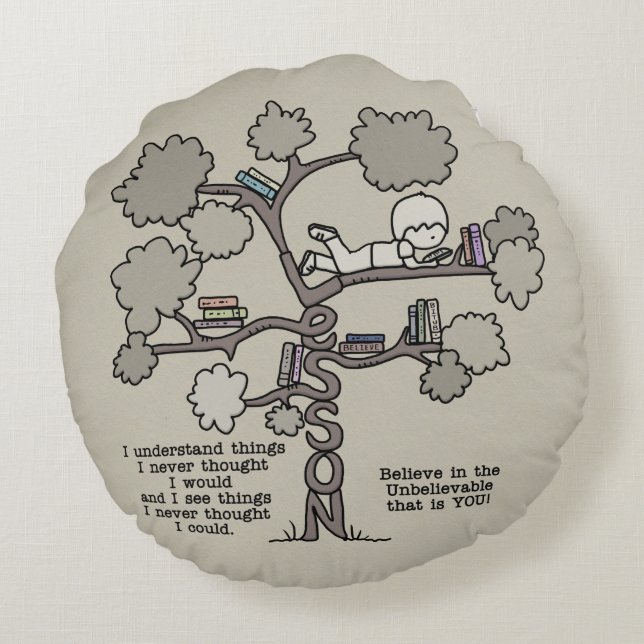 Cojín Redondo Lecciones aprendidas (Reverso)