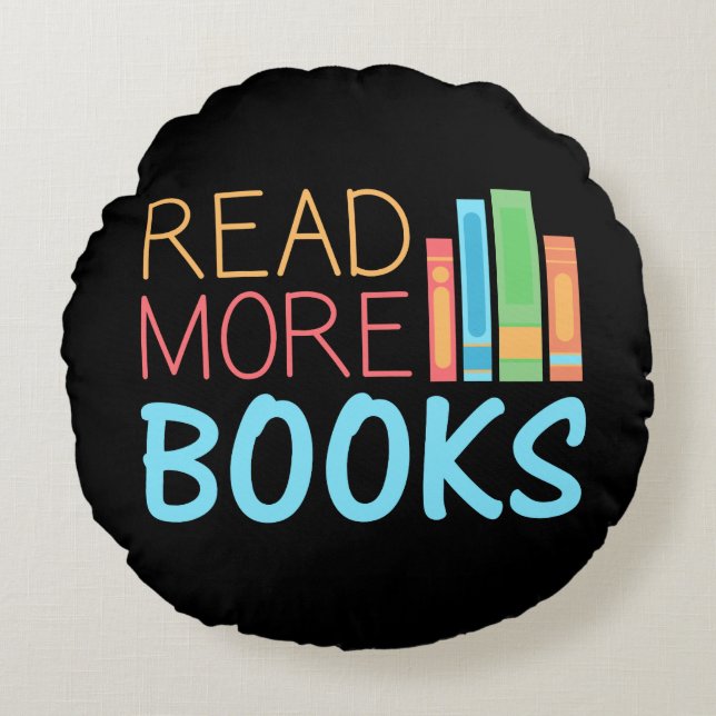 Cojín Redondo Leer Más Libros (Anverso)