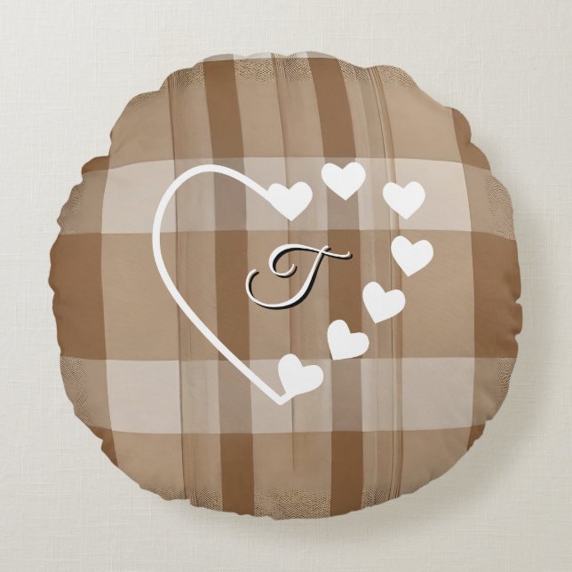 Cojín Redondo legant Plaid Autumn Acción de Gracias (Anverso)