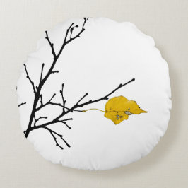 Cojín Redondo Leña De Árbol De Lime Amarillo