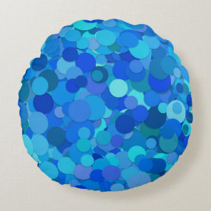 Cojín Redondo Lentejuela azul turquesa brillo