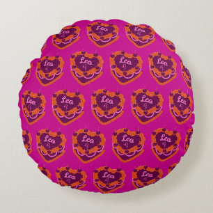 Cojín Redondo Leo Zodiac Coquette Heart Birthday Cake