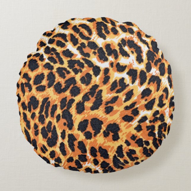 Cojín Redondo leopard fur as backgroundleopard,pattern,print,ski (Anverso)