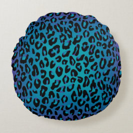 Cojín Redondo Leopardo Animal Print Stylish Purple Ombre