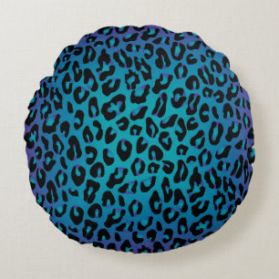 Cojín Redondo Leopardo Animal Print Stylish Purple Ombre