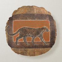 Leopardo sobre el fondo Naranja y marrón