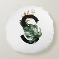 Letra boho de verde tropical S Monograma