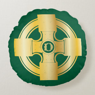Cojín Redondo Letra Celtic Cross Celtic Knot D Monograma