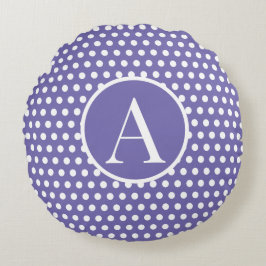Cojín Redondo Letra clásica curte Moda letra inicial Polka Dot