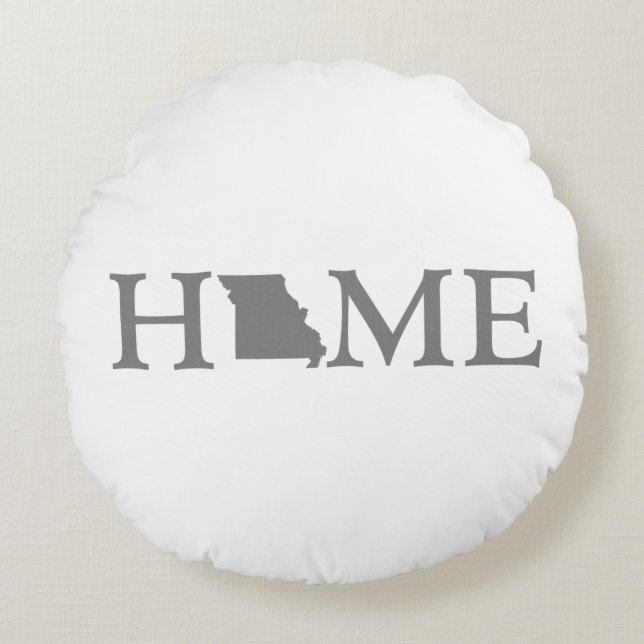 Cojín Redondo Letra Missouri Home State en forma de arte gris de (Anverso)