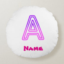 Letra Neon A Monograma Brillante Rosa Purpura Inic