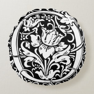 Cojín Redondo Letra O Monograma Medieval Art Nouveau
