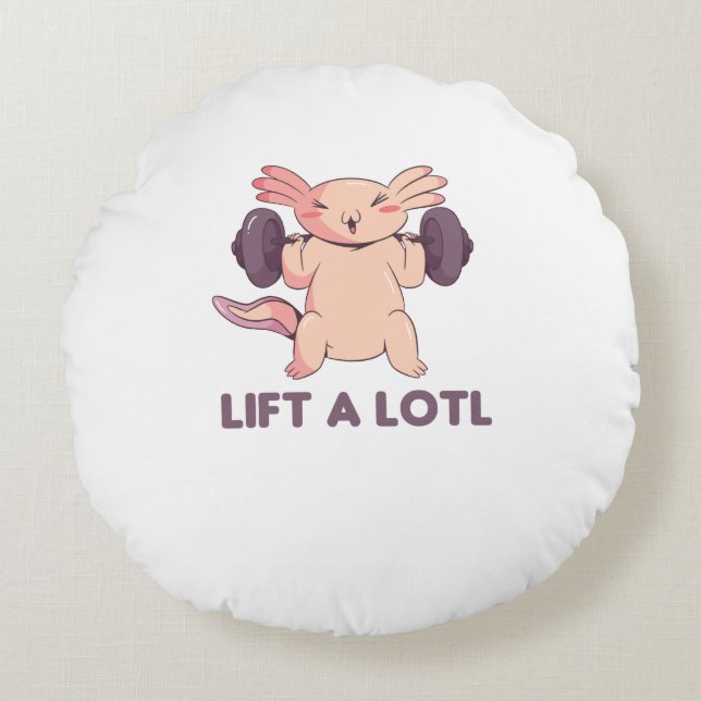 Cojín Redondo Levante Un Juego De Palabras Axolotl Para El Depor (Anverso)