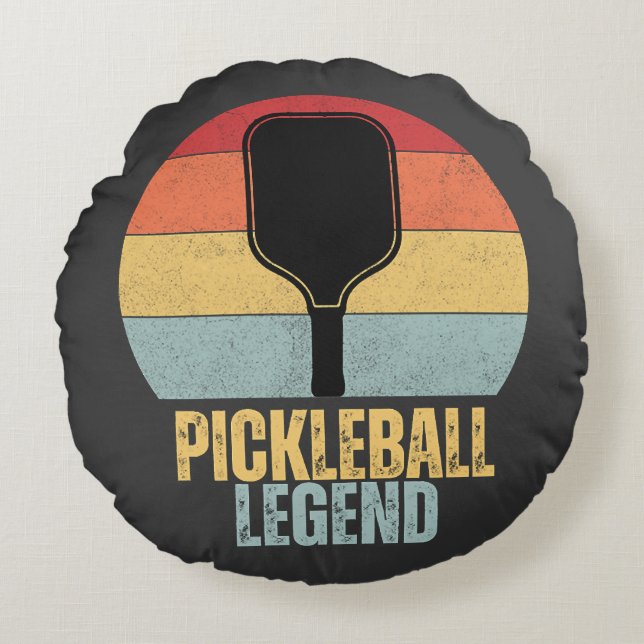 Cojín Redondo Leyenda Divertida de Pickleball (Anverso)