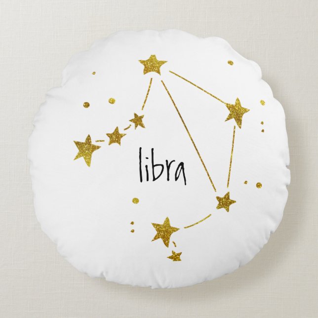 Cojín Redondo Libra Zodiac (Anverso)