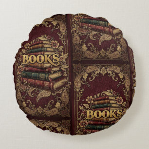 Cojín Redondo Libros Amantes De Los Libros Escritores Lectores B