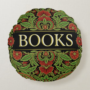 Cojín Redondo Libros Amantes De Los Libros Escritores Lectores B