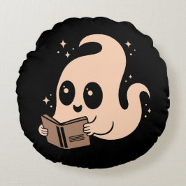 Cojín Redondo Libros de lectura de fantasma