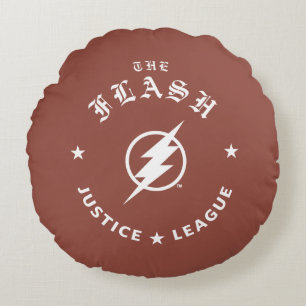 Cojín Redondo Liga de la Justicia   Emblema Relámpago Flash Ret