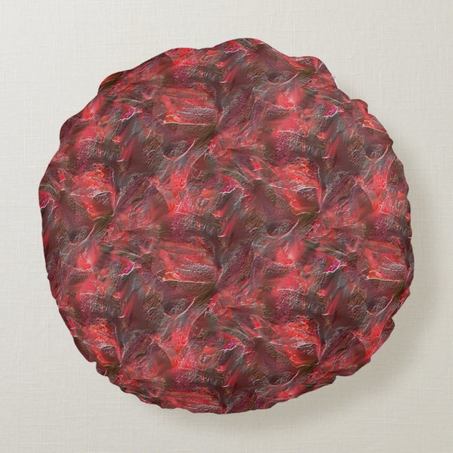 Cojín Redondo Ligero alivio en textura recubierta de cera roja (Reverso)