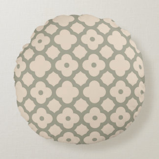 Cojín Redondo Light monochrome classic geometric pattern