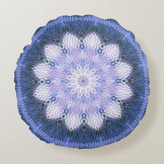Cojín Redondo Lilac Lotus Dreaming Mandala Round Pillow (Anverso)