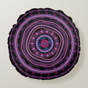 Cojín Redondo Lilac rosa azul Mandala