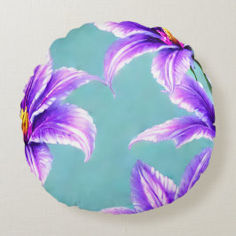 Cojín Redondo Lilly púrpura del patrón del valle