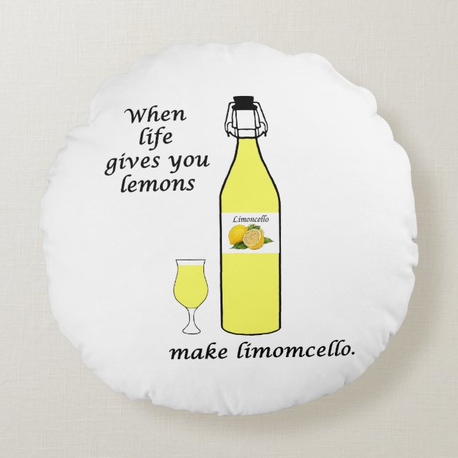 Cojín Redondo Limones a Limoncello (Anverso)