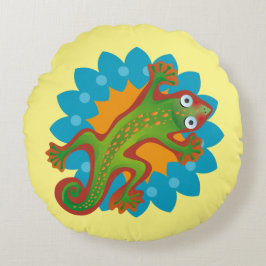Cojín Redondo Lindo lagarto verde