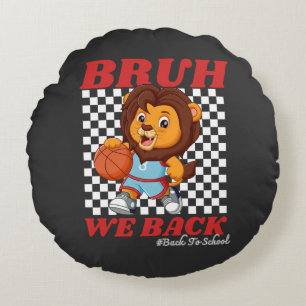 Cojín Redondo Lindo León de Baloncesto BRUH WE BACK De Vuelta a