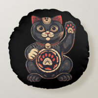 lindo Maneki Neko gato impreso en japonés