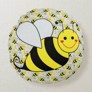 Cojín Redondo Lindo manosee la abeja con el modelo