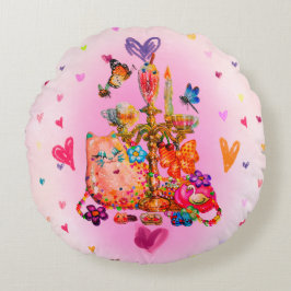 Cojín Redondo Lindo Pastel