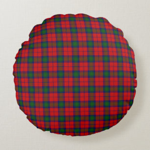 Cojín Redondo Lindsay tartan green platillo rojo